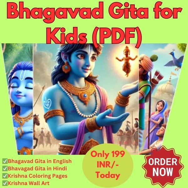 Bhagavad Gita For Kids,Bhagavad Gita Yatharoop,Hindi English digital file